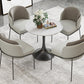 Modern Style Dining Table Sintered Stone Round Tulip Table for Dining Room White-Black 27.6"L x 27.6"W x 29.5"H Without Chairs Clearhalo 'Dining Tables & Seating' 'Dining Tables' 'dining_table' 'furn' 'furn_dining_table' 'Furniture' 'Kitchen & Dining Furniture' 5246393