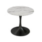 Modern Style Dining Table Sintered Stone Round Tulip Table for Dining Room White-Black 35.4"L x 35.4"W x 29.5"H Without Chairs Clearhalo 'Dining Tables & Seating' 'Dining Tables' 'dining_table' 'furn' 'furn_dining_table' 'Furniture' 'Kitchen & Dining Furniture' 5246395