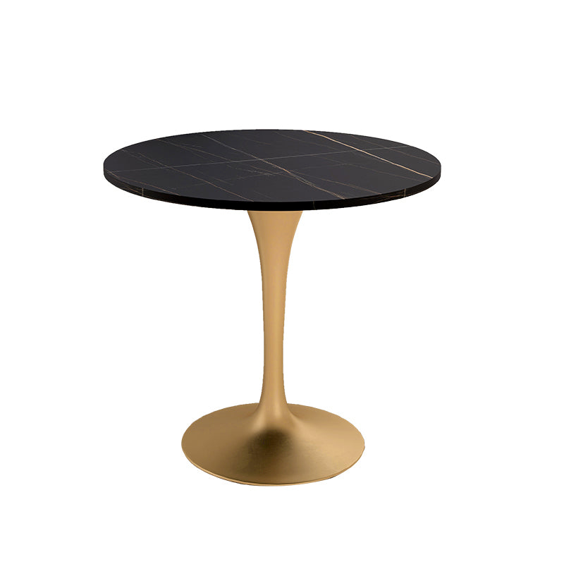 Modern Style Dining Table Sintered Stone Round Tulip Table for Dining Room Black-Gold Without Chairs Clearhalo 'Dining Tables & Seating' 'Dining Tables' 'dining_table' 'furn' 'furn_dining_table' 'Furniture' 'Kitchen & Dining Furniture' 5246400