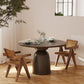 Contemporary Style Dining Table Solid Wood Round Dinner Table for Home Kitchen