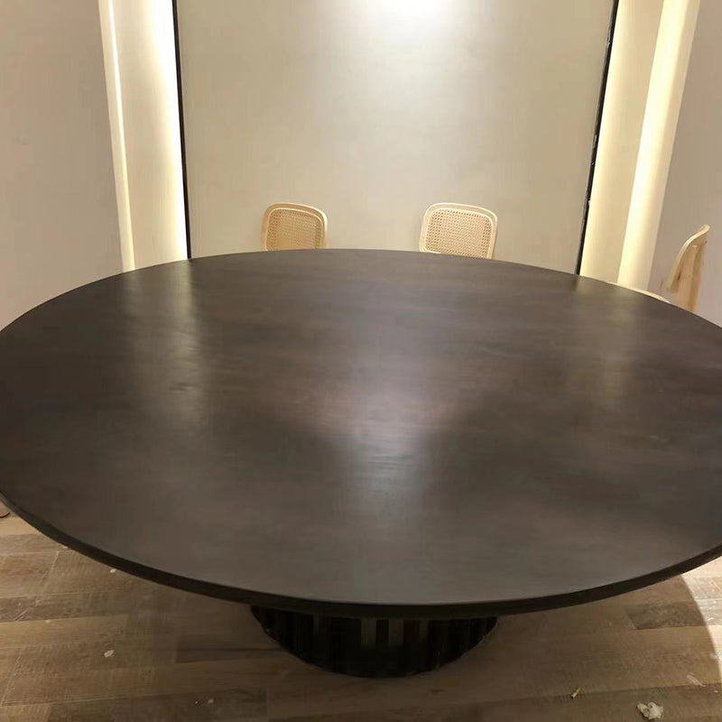 Contemporary Style Dining Table Solid Wood Round Dinner Table for Home Kitchen