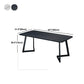 Rectangle Black Base Dining Room Kitchen Table Industrial Fixed Dinner Table Clearhalo 'Dining Tables & Seating' 'Dining Tables' 'dining_table' 'furn' 'furn_dining_table' 'Furniture' 'Kitchen & Dining Furniture' 5246481