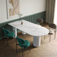 Stone Top Dining Table Traditional Luxury Dining Table with 3 Legs Base