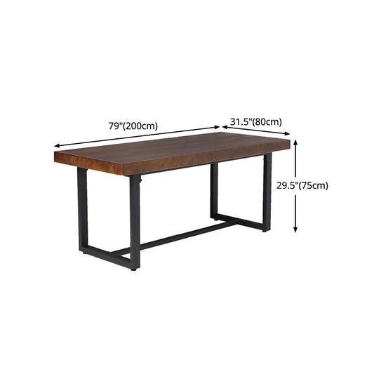 Mesa de madera de pino industrial para mesa de cocina rectangular de restaurantes con pedestal doble