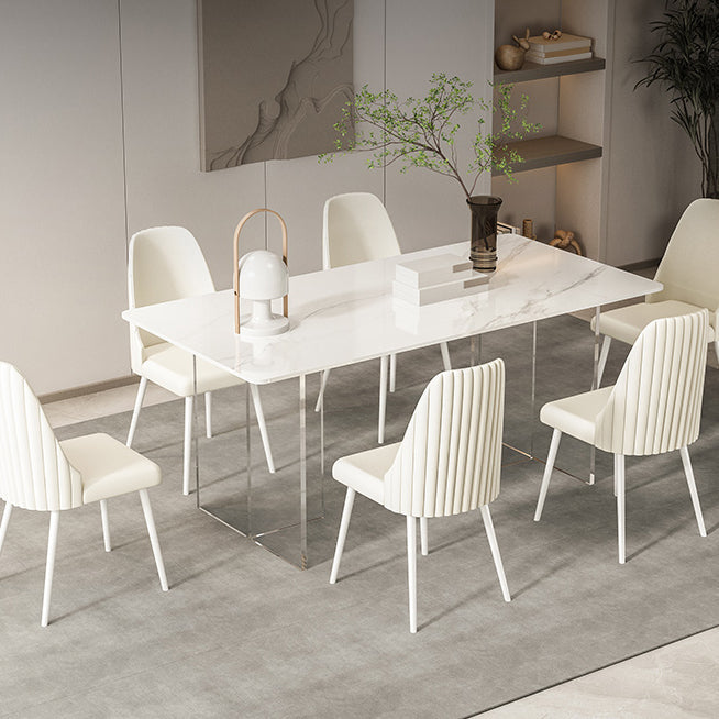 キッチン用の焼結石ダイニングテーブルモダンアクリルベーステーブル