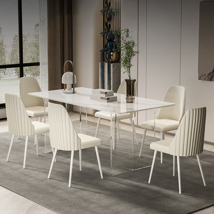 キッチン用の焼結石ダイニングテーブルモダンアクリルベーステーブル