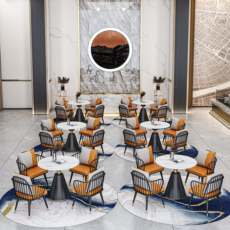 Metal Modern Round Indoor Table Sintered Stone Table for Kitchen Clearhalo 'Dining Tables & Seating' 'Dining Tables' 'dining_table' 'furn' 'furn_dining_table' 'Furniture' 'Kitchen & Dining Furniture' 5246534