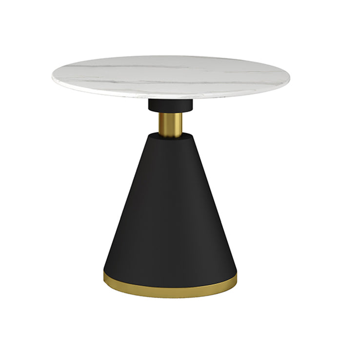 Metal Modern Round Indoor Table Sintered Stone Table for Kitchen 27.6"L x 27.6"W x 29.5"H Without Chairs Clearhalo 'Dining Tables & Seating' 'Dining Tables' 'dining_table' 'furn' 'furn_dining_table' 'Furniture' 'Kitchen & Dining Furniture' 5246535