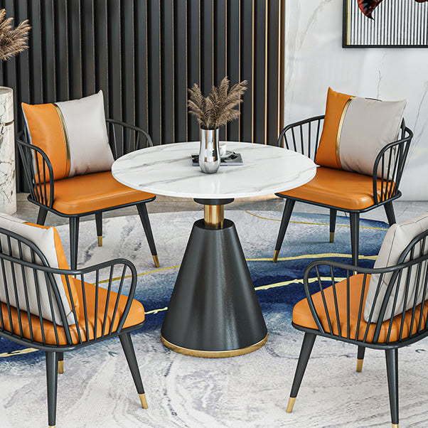 Metal Modern Round Indoor Table Sintered Stone Table for Kitchen Clearhalo 'Dining Tables & Seating' 'Dining Tables' 'dining_table' 'furn' 'furn_dining_table' 'Furniture' 'Kitchen & Dining Furniture' 5246541