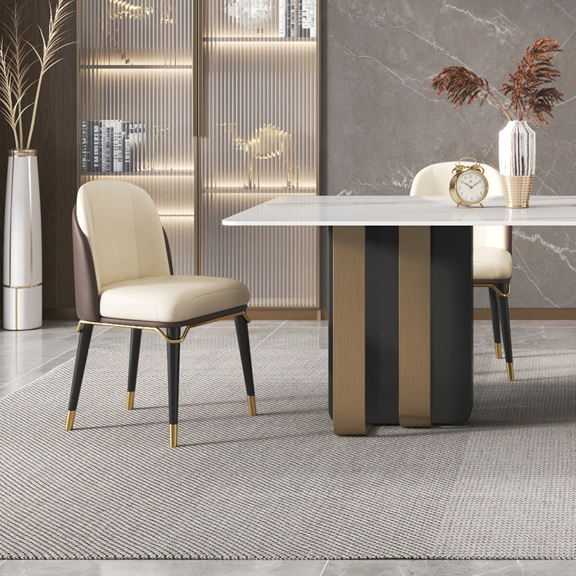 Traditional Luxury Furniture Stainless Steel Double Pedestal Base Dinner Table