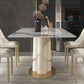 Rectangle Dining Site Table Traditional Luxury Table with Stainless Steel Base