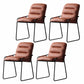 Minimalist Style Arm Upholstered Side Chair Solid Back Chair