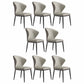 Minimalist Style Armless Wingback Parsons Chair Faux Leather Dining Chairs