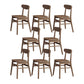 Minimalist Wood Dining Side Chairs Open Back Side Chairs for Home