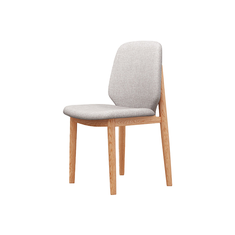 Scandinavian Style Linen Dining Chairs Solid Back Chair for Home Wood 1 Piece Clearhalo 'Dining Chairs' 'Dining Tables & Seating' 'dining_chair' 'furn' 'furn_dining_chair' 'Furniture' 'Kitchen & Dining Furniture' 5246721