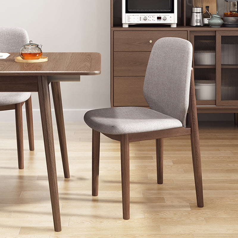 Scandinavian Style Linen Dining Chairs Solid Back Chair for Home Clearhalo 'Dining Chairs' 'Dining Tables & Seating' 'dining_chair' 'furn' 'furn_dining_chair' 'Furniture' 'Kitchen & Dining Furniture' 5246722