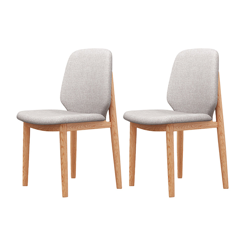 Scandinavian Style Linen Dining Chairs Solid Back Chair for Home Wood 2 Piece Set Clearhalo 'Dining Chairs' 'Dining Tables & Seating' 'dining_chair' 'furn' 'furn_dining_chair' 'Furniture' 'Kitchen & Dining Furniture' 5246723