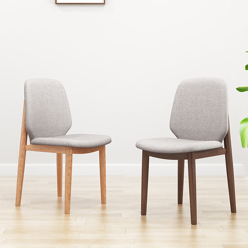 Scandinavian Style Linen Dining Chairs Solid Back Chair for Home Clearhalo 'Dining Chairs' 'Dining Tables & Seating' 'dining_chair' 'furn' 'furn_dining_chair' 'Furniture' 'Kitchen & Dining Furniture' 5246724