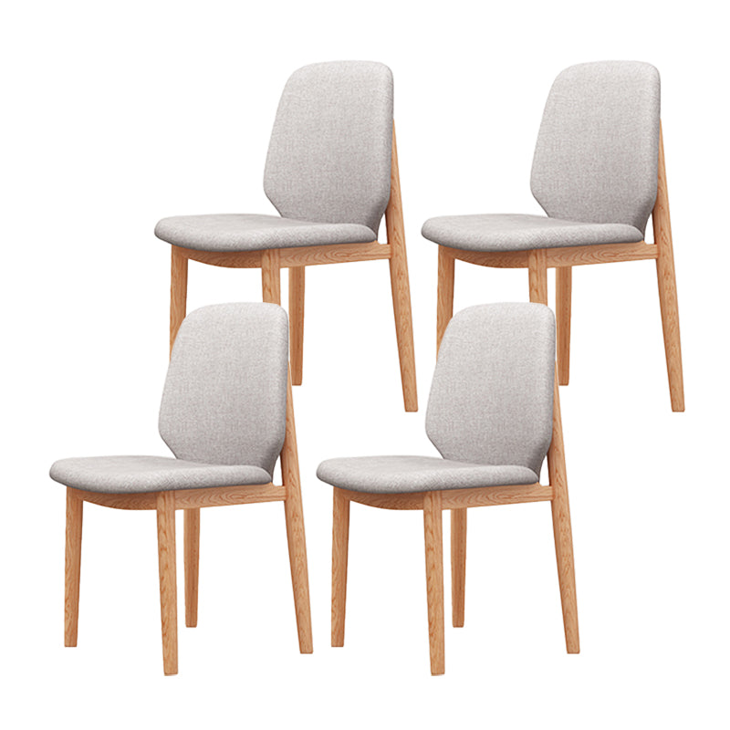Scandinavian Style Linen Dining Chairs Solid Back Chair for Home Wood 4 Piece Set Clearhalo 'Dining Chairs' 'Dining Tables & Seating' 'dining_chair' 'furn' 'furn_dining_chair' 'Furniture' 'Kitchen & Dining Furniture' 5246725