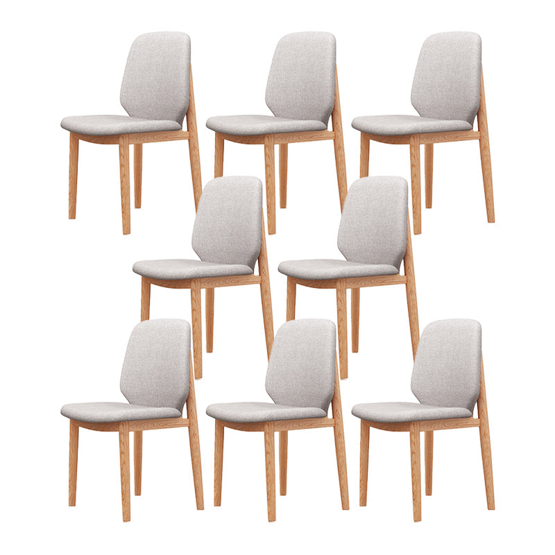 Scandinavian Style Linen Dining Chairs Solid Back Chair for Home Wood 8 Piece Set Clearhalo 'Dining Chairs' 'Dining Tables & Seating' 'dining_chair' 'furn' 'furn_dining_chair' 'Furniture' 'Kitchen & Dining Furniture' 5246729