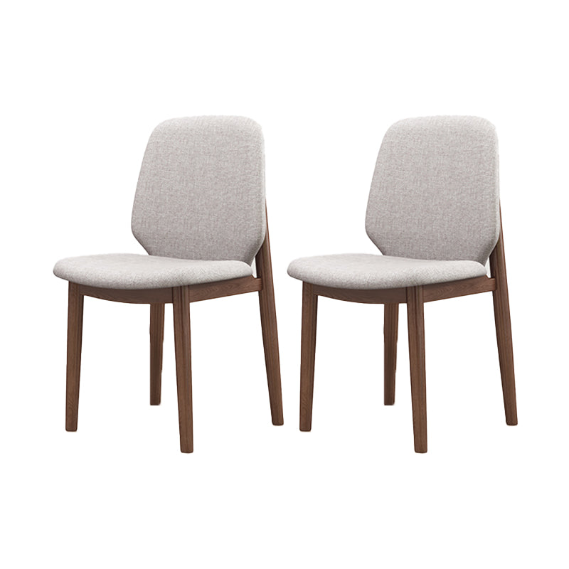 Scandinavian Style Linen Dining Chairs Solid Back Chair for Home Walnut 2 Piece Set Clearhalo 'Dining Chairs' 'Dining Tables & Seating' 'dining_chair' 'furn' 'furn_dining_chair' 'Furniture' 'Kitchen & Dining Furniture' 5246730