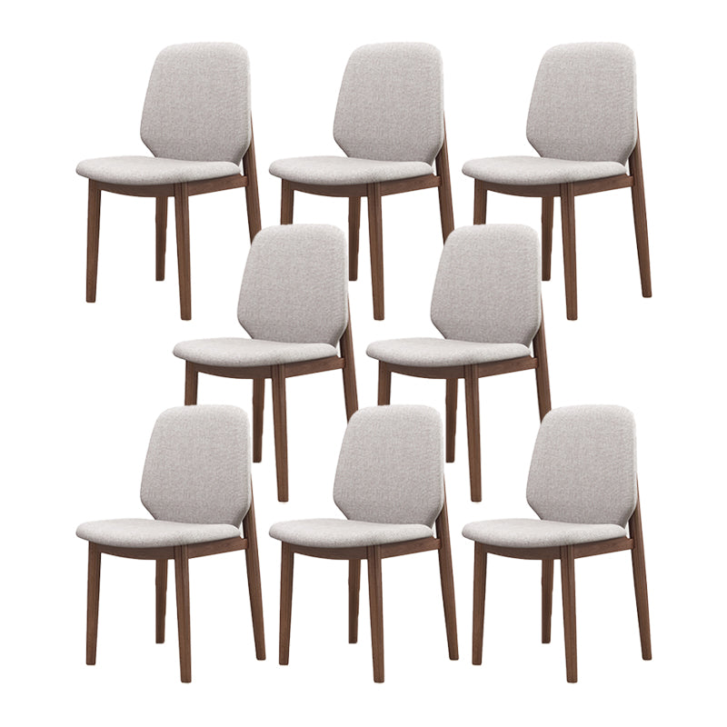 Scandinavian Style Linen Dining Chairs Solid Back Chair for Home Walnut 8 Piece Set Clearhalo 'Dining Chairs' 'Dining Tables & Seating' 'dining_chair' 'furn' 'furn_dining_chair' 'Furniture' 'Kitchen & Dining Furniture' 5246736