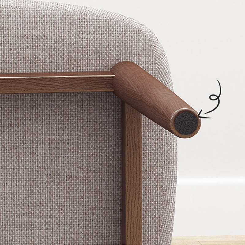 Scandinavian Style Linen Dining Chairs Solid Back Chair for Home Clearhalo 'Dining Chairs' 'Dining Tables & Seating' 'dining_chair' 'furn' 'furn_dining_chair' 'Furniture' 'Kitchen & Dining Furniture' 5246737