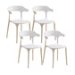 Scandinavian Coffee Shop Stacking Arm Chair Matte Finish Plastic Dining Chair