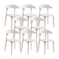 Scandinavian Coffee Shop Stacking Arm Chair Matte Finish Plastic Dining Chair
