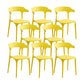 Scandinavian Coffee Shop Stacking Arm Chair Matte Finish Plastic Dining Chair