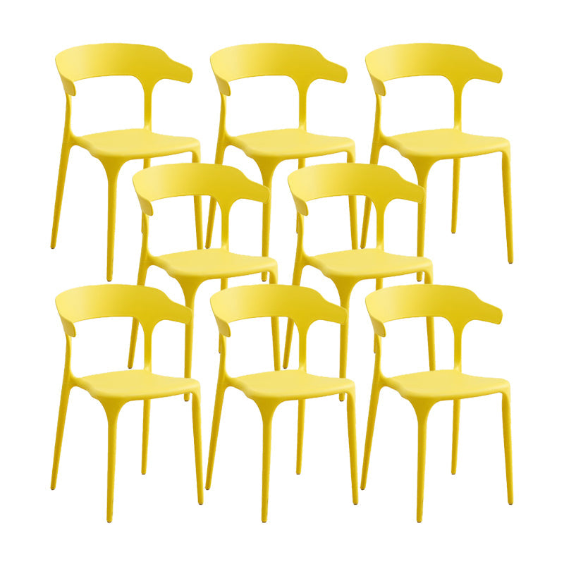 Scandinavian Coffee Shop Stacking Arm Chair Matte Finish Plastic Dining Chair