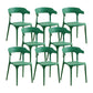 Scandinavian Coffee Shop Stacking Arm Chair Matte Finish Plastic Dining Chair