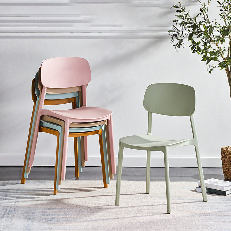Scandinavian Conference Room Stacking Side Chair Matte Finish Plastic Dining Chair Clearhalo 'Dining Chairs' 'Dining Tables & Seating' 'dining_chair' 'furn' 'furn_dining_chair' 'Furniture' 'Kitchen & Dining Furniture' 5246859
