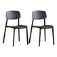 Scandinavian Conference Room Stacking Side Chair Matte Finish Plastic Dining Chair Matte Black 2 Piece Set Clearhalo 'Dining Chairs' 'Dining Tables & Seating' 'dining_chair' 'furn' 'furn_dining_chair' 'Furniture' 'Kitchen & Dining Furniture' 5246862