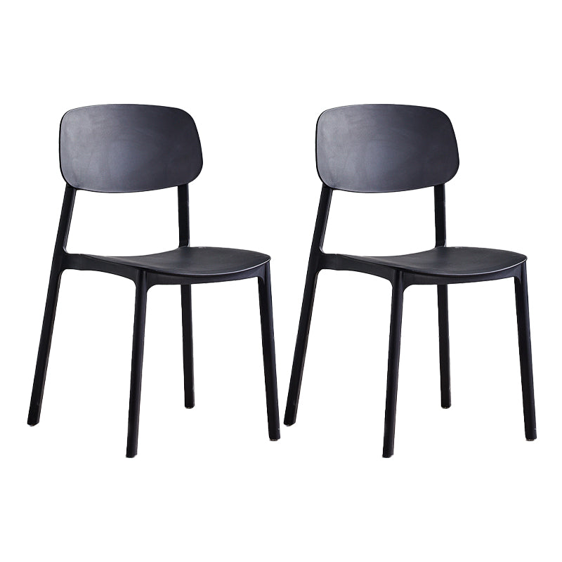 Scandinavian Conference Room Stacking Side Chair Matte Finish Plastic Dining Chair Matte Black 2 Piece Set Clearhalo 'Dining Chairs' 'Dining Tables & Seating' 'dining_chair' 'furn' 'furn_dining_chair' 'Furniture' 'Kitchen & Dining Furniture' 5246862