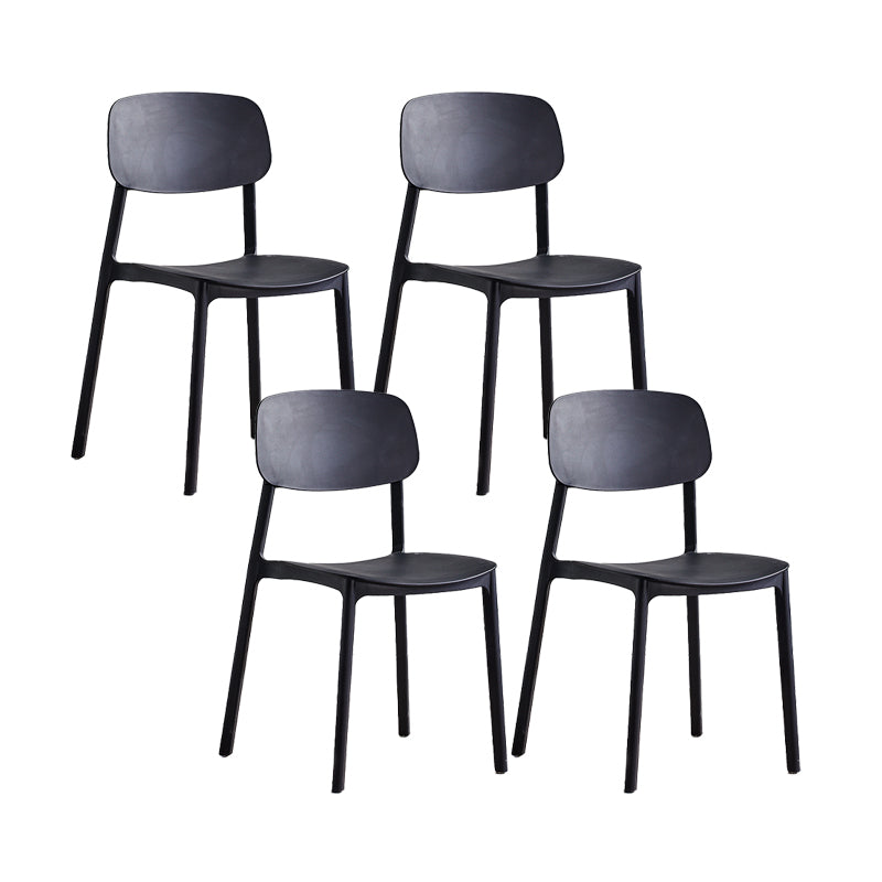 Scandinavian Conference Room Stacking Side Chair Matte Finish Plastic Dining Chair Matte Black 4 Piece Set Clearhalo 'Dining Chairs' 'Dining Tables & Seating' 'dining_chair' 'furn' 'furn_dining_chair' 'Furniture' 'Kitchen & Dining Furniture' 5246864
