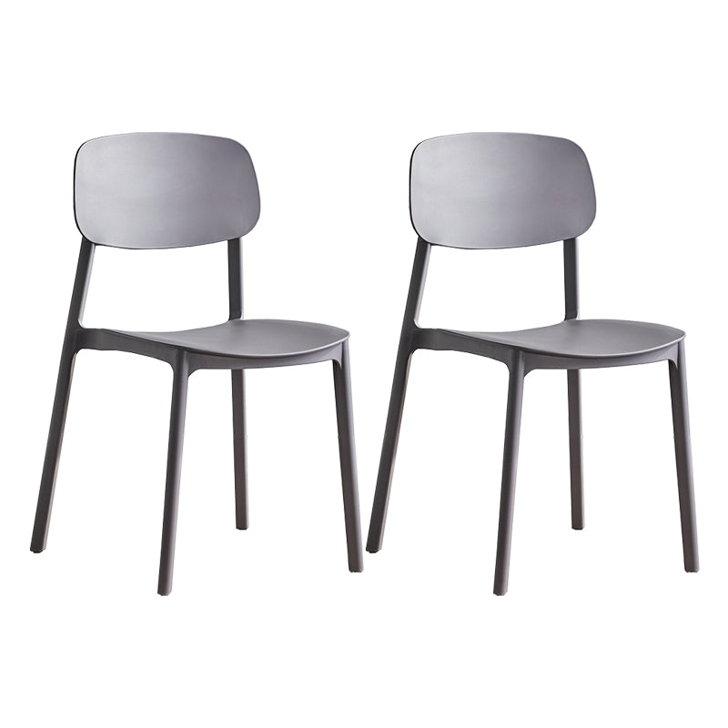 Scandinavian Conference Room Stacking Side Chair Matte Finish Plastic Dining Chair Grey 2 Piece Set Clearhalo 'Dining Chairs' 'Dining Tables & Seating' 'dining_chair' 'furn' 'furn_dining_chair' 'Furniture' 'Kitchen & Dining Furniture' 5246870