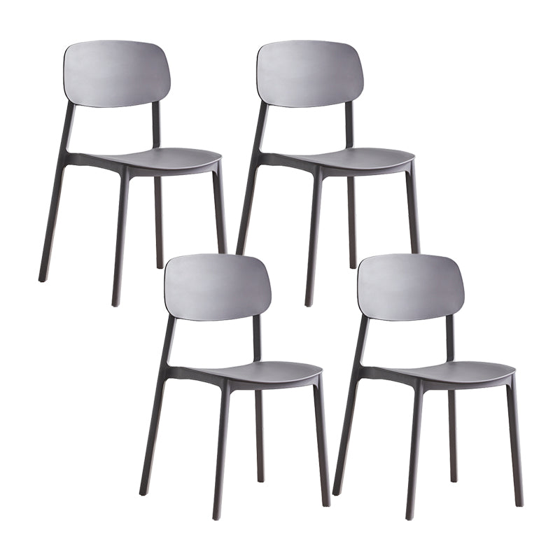 Scandinavian Conference Room Stacking Side Chair Matte Finish Plastic Dining Chair Grey 4 Piece Set Clearhalo 'Dining Chairs' 'Dining Tables & Seating' 'dining_chair' 'furn' 'furn_dining_chair' 'Furniture' 'Kitchen & Dining Furniture' 5246872
