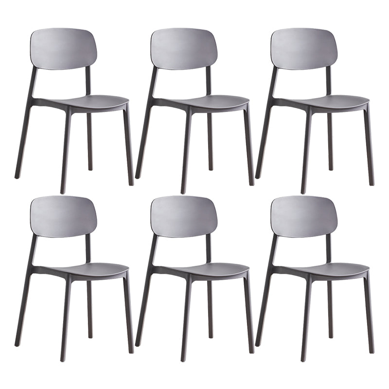 Scandinavian Conference Room Stacking Side Chair Matte Finish Plastic Dining Chair Grey 6 Piece Set Clearhalo 'Dining Chairs' 'Dining Tables & Seating' 'dining_chair' 'furn' 'furn_dining_chair' 'Furniture' 'Kitchen & Dining Furniture' 5246873