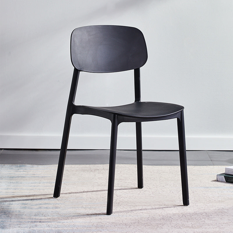 Scandinavian Conference Room Stacking Side Chair Matte Finish Plastic Dining Chair Clearhalo 'Dining Chairs' 'Dining Tables & Seating' 'dining_chair' 'furn' 'furn_dining_chair' 'Furniture' 'Kitchen & Dining Furniture' 5246874