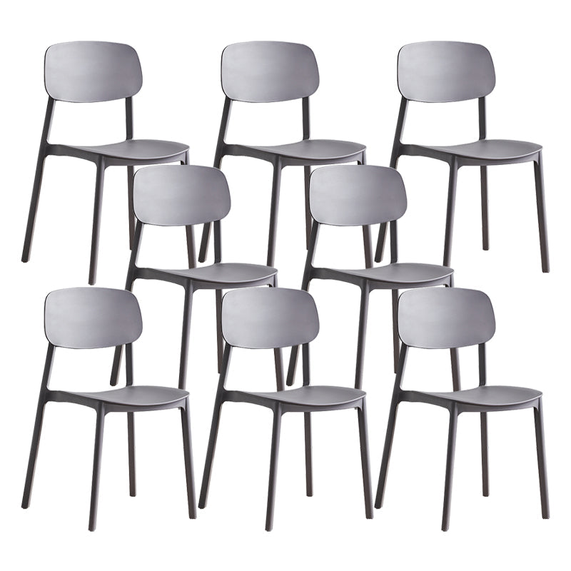 Scandinavian Conference Room Stacking Side Chair Matte Finish Plastic Dining Chair Grey 8 Piece Set Clearhalo 'Dining Chairs' 'Dining Tables & Seating' 'dining_chair' 'furn' 'furn_dining_chair' 'Furniture' 'Kitchen & Dining Furniture' 5246875