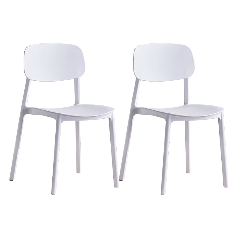 Scandinavian Conference Room Stacking Side Chair Matte Finish Plastic Dining Chair White 2 Piece Set Clearhalo 'Dining Chairs' 'Dining Tables & Seating' 'dining_chair' 'furn' 'furn_dining_chair' 'Furniture' 'Kitchen & Dining Furniture' 5246877