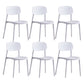Scandinavian Conference Room Stacking Side Chair Matte Finish Plastic Dining Chair White 6 Piece Set Clearhalo 'Dining Chairs' 'Dining Tables & Seating' 'dining_chair' 'furn' 'furn_dining_chair' 'Furniture' 'Kitchen & Dining Furniture' 5246882