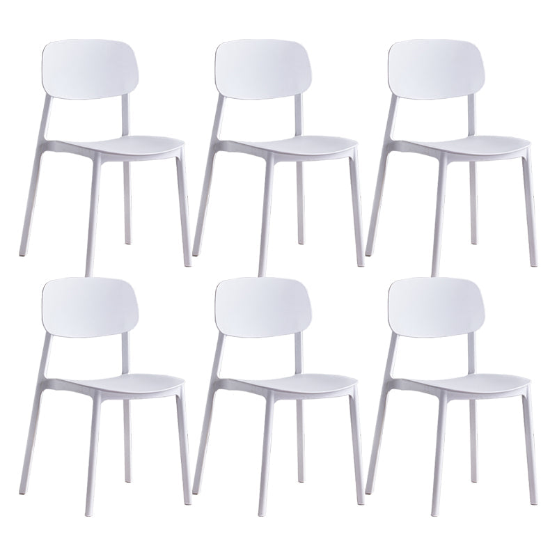 Scandinavian Conference Room Stacking Side Chair Matte Finish Plastic Dining Chair White 6 Piece Set Clearhalo 'Dining Chairs' 'Dining Tables & Seating' 'dining_chair' 'furn' 'furn_dining_chair' 'Furniture' 'Kitchen & Dining Furniture' 5246882