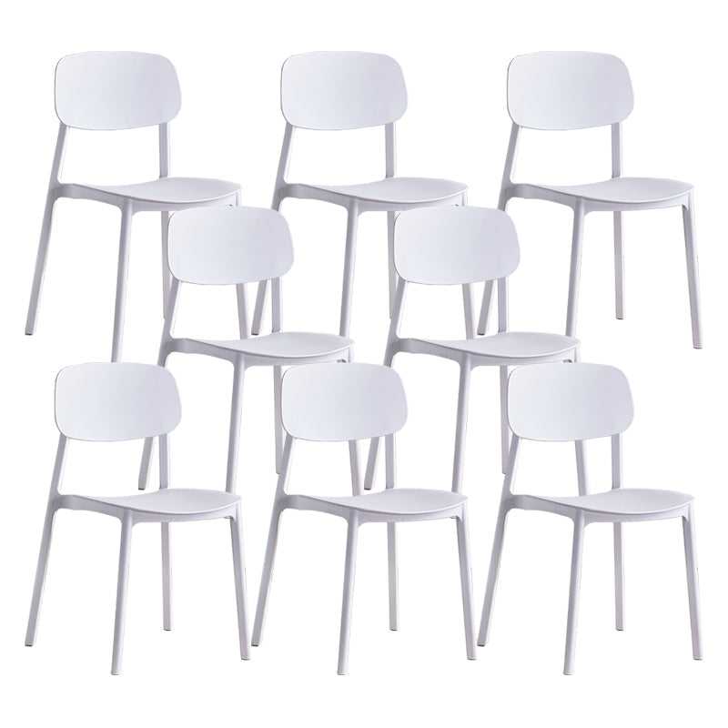 Scandinavian Conference Room Stacking Side Chair Matte Finish Plastic Dining Chair White 8 Piece Set Clearhalo 'Dining Chairs' 'Dining Tables & Seating' 'dining_chair' 'furn' 'furn_dining_chair' 'Furniture' 'Kitchen & Dining Furniture' 5246883
