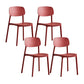 Scandinavian Conference Room Stacking Side Chair Matte Finish Plastic Dining Chair Red 4 Piece Set Clearhalo 'Dining Chairs' 'Dining Tables & Seating' 'dining_chair' 'furn' 'furn_dining_chair' 'Furniture' 'Kitchen & Dining Furniture' 5246885