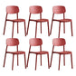 Scandinavian Conference Room Stacking Side Chair Matte Finish Plastic Dining Chair Red 6 Piece Set Clearhalo 'Dining Chairs' 'Dining Tables & Seating' 'dining_chair' 'furn' 'furn_dining_chair' 'Furniture' 'Kitchen & Dining Furniture' 5246886