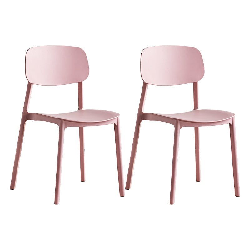 Scandinavian Conference Room Stacking Side Chair Matte Finish Plastic Dining Chair Pink 2 Piece Set Clearhalo 'Dining Chairs' 'Dining Tables & Seating' 'dining_chair' 'furn' 'furn_dining_chair' 'Furniture' 'Kitchen & Dining Furniture' 5246888