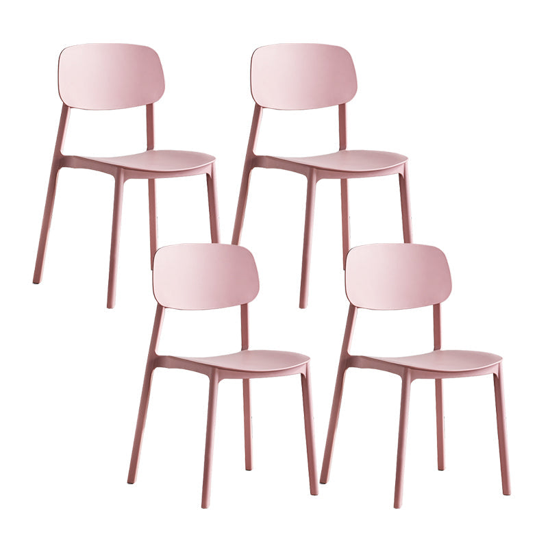 Scandinavian Conference Room Stacking Side Chair Matte Finish Plastic Dining Chair Pink 4 Piece Set Clearhalo 'Dining Chairs' 'Dining Tables & Seating' 'dining_chair' 'furn' 'furn_dining_chair' 'Furniture' 'Kitchen & Dining Furniture' 5246889