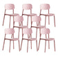 Scandinavian Conference Room Stacking Side Chair Matte Finish Plastic Dining Chair Pink 8 Piece Set Clearhalo 'Dining Chairs' 'Dining Tables & Seating' 'dining_chair' 'furn' 'furn_dining_chair' 'Furniture' 'Kitchen & Dining Furniture' 5246891